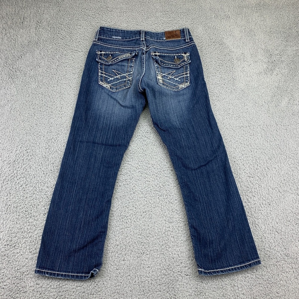 BKE Jeans Womens 27 (Fits 27x25) Blue Culture Bootcut Stretch Contrast Stitch